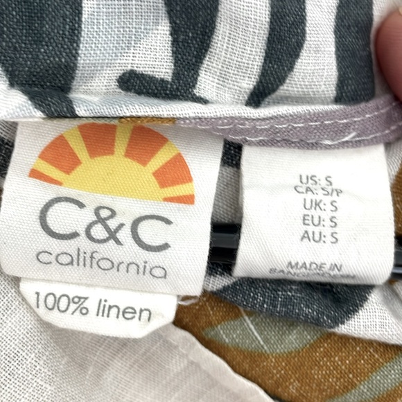 C&C California linen button down top size S - Picture 3 of 7